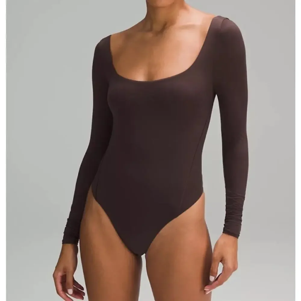 NEW Lululemon Wundermost Ultra-Soft Nulu Square-Neck Long-Sleeve Bodysui…​​